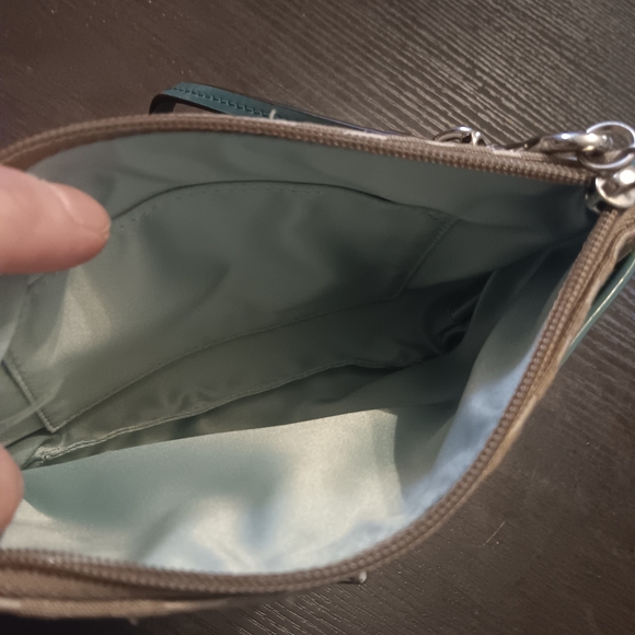 Coach Gray and Teal Wristlet Or Clutch - Picture 5 of 12